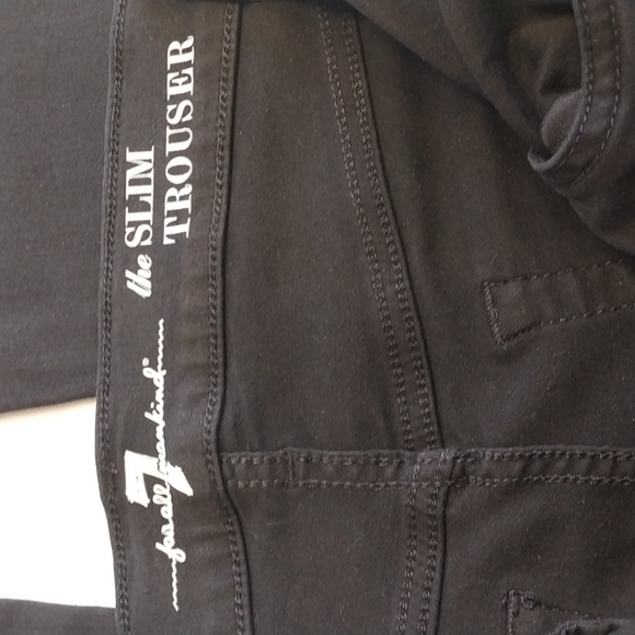 7 For All Mankind NWT Women's Size 28 Black Slim Trouser Flare Denim Jeans Pants - Picture 10 of 15